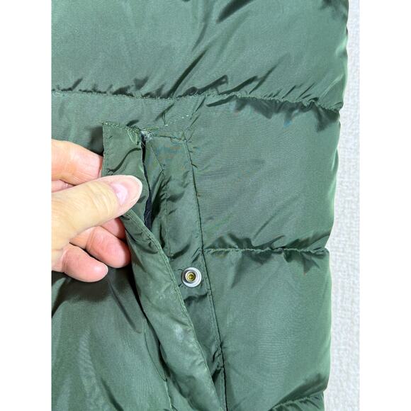 ADD Men 40 Green Duck Down Hooded Puffer Jacket Zip Snap Front Long Sleeve Warm - Picture 9 of 15